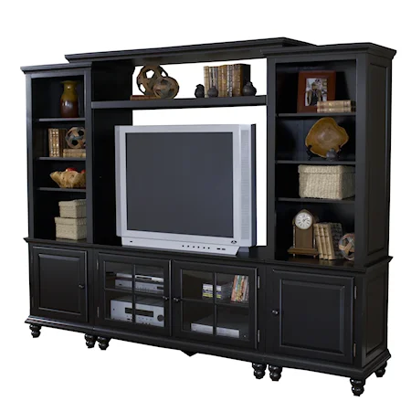 Small Entertainment Center with 11 Shelf Storage